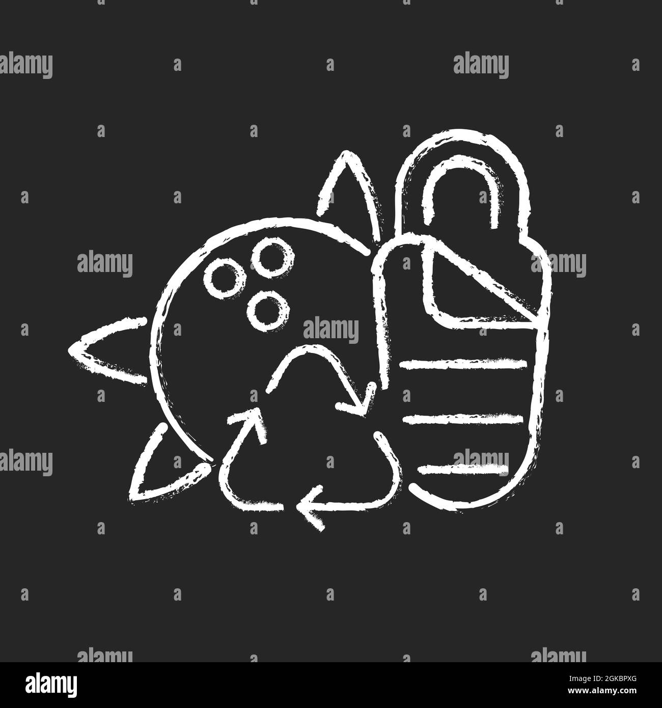 Sleeping bag from coconut shell chalk white icon on dark background Stock Vector