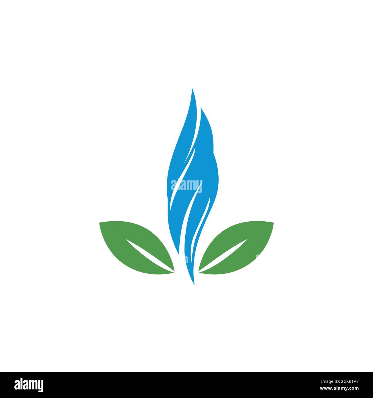 abstract plant leaf logo icon flat concept vector graphic design Stock Vector