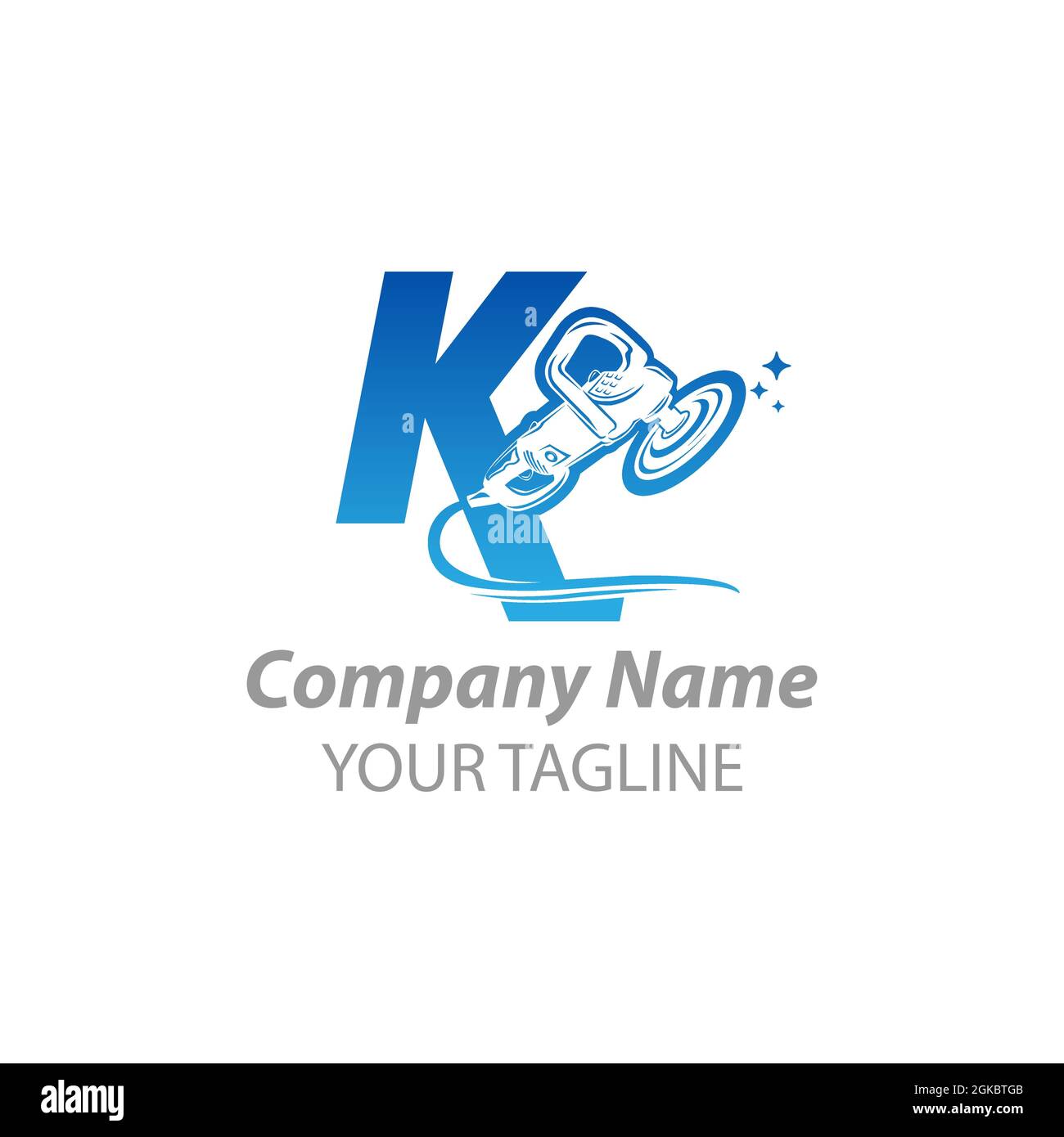 Vector logo with design elements of car detailing equipment.with latter K.EPS 10 Stock Vector