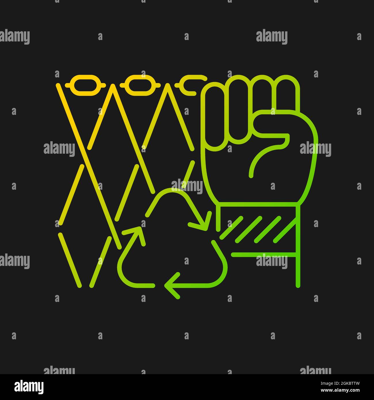 Ghost net bracelets gradient vector icon for dark theme Stock Vector