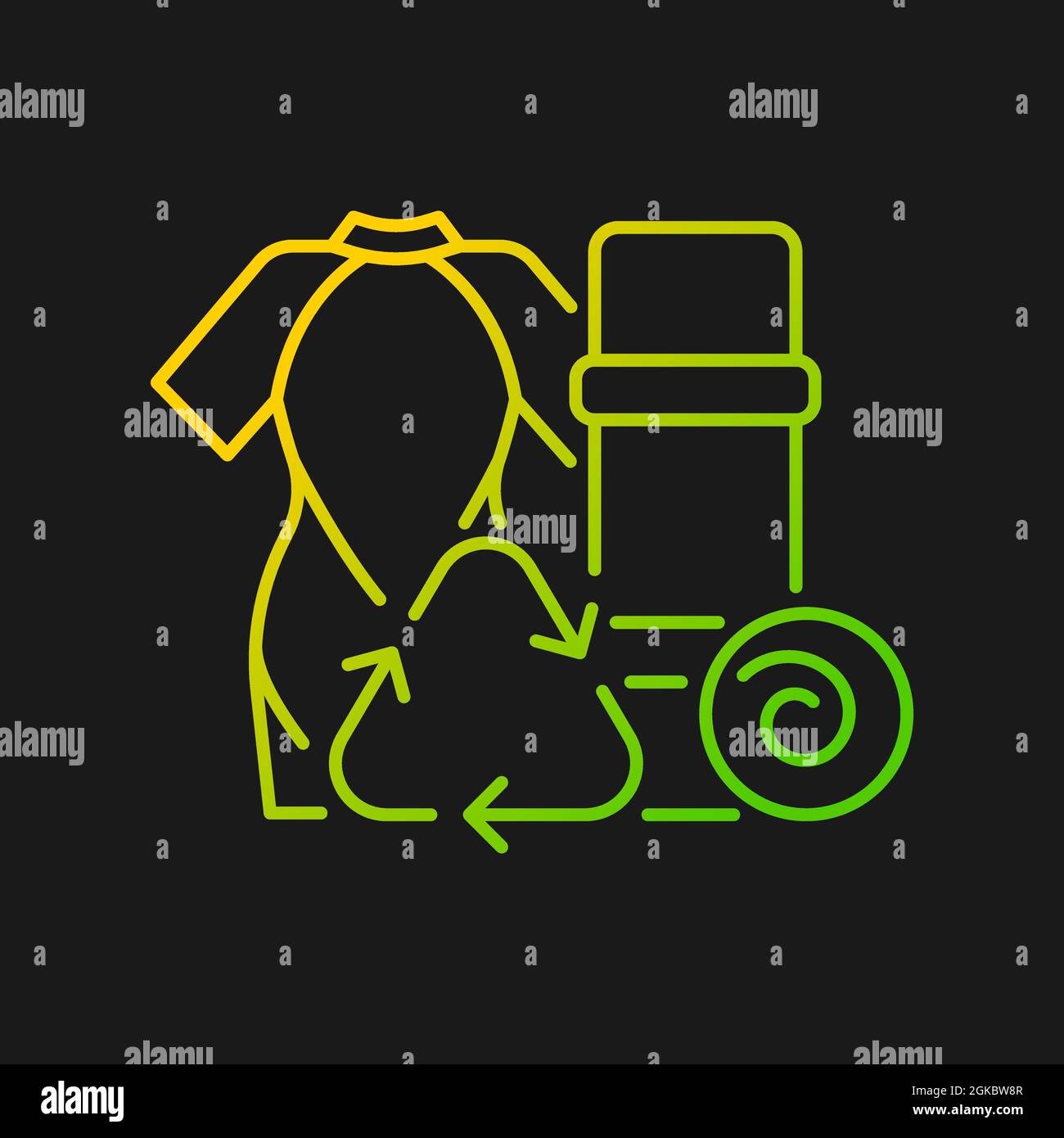 Yoga mats from recycled wetsuits gradient vector icon for dark theme