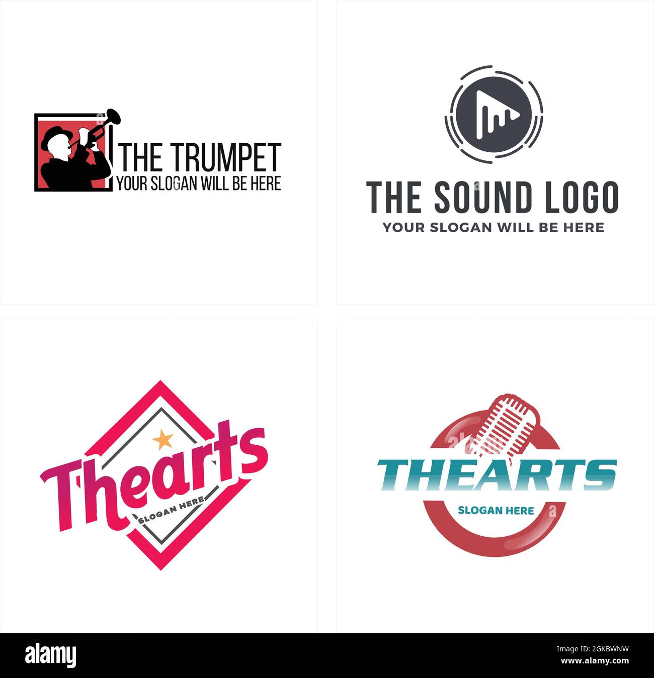 The arts entertainment music logo design Stock Vector