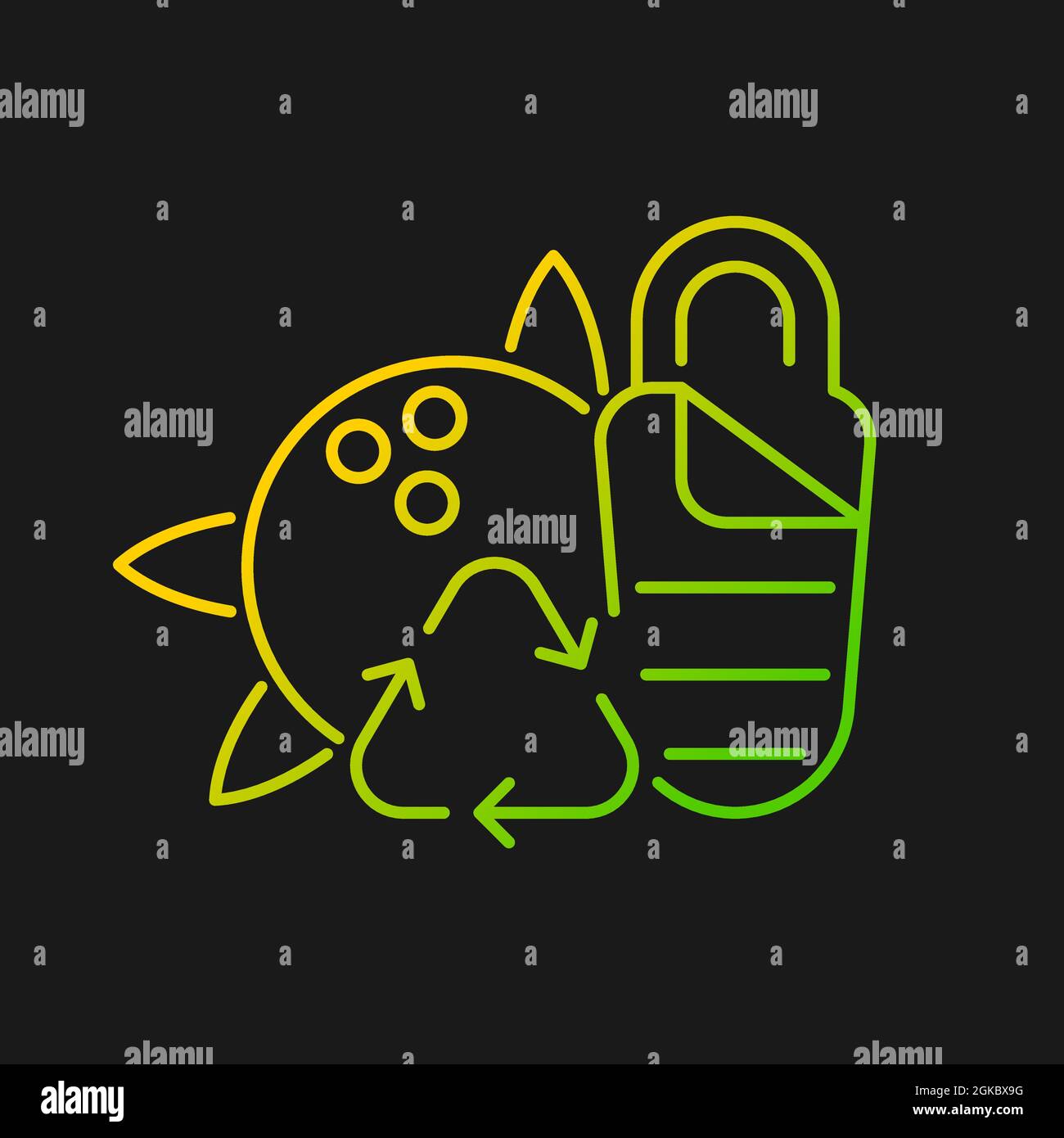 Sleeping bag from coconut shell gradient vector icon for dark theme Stock Vector