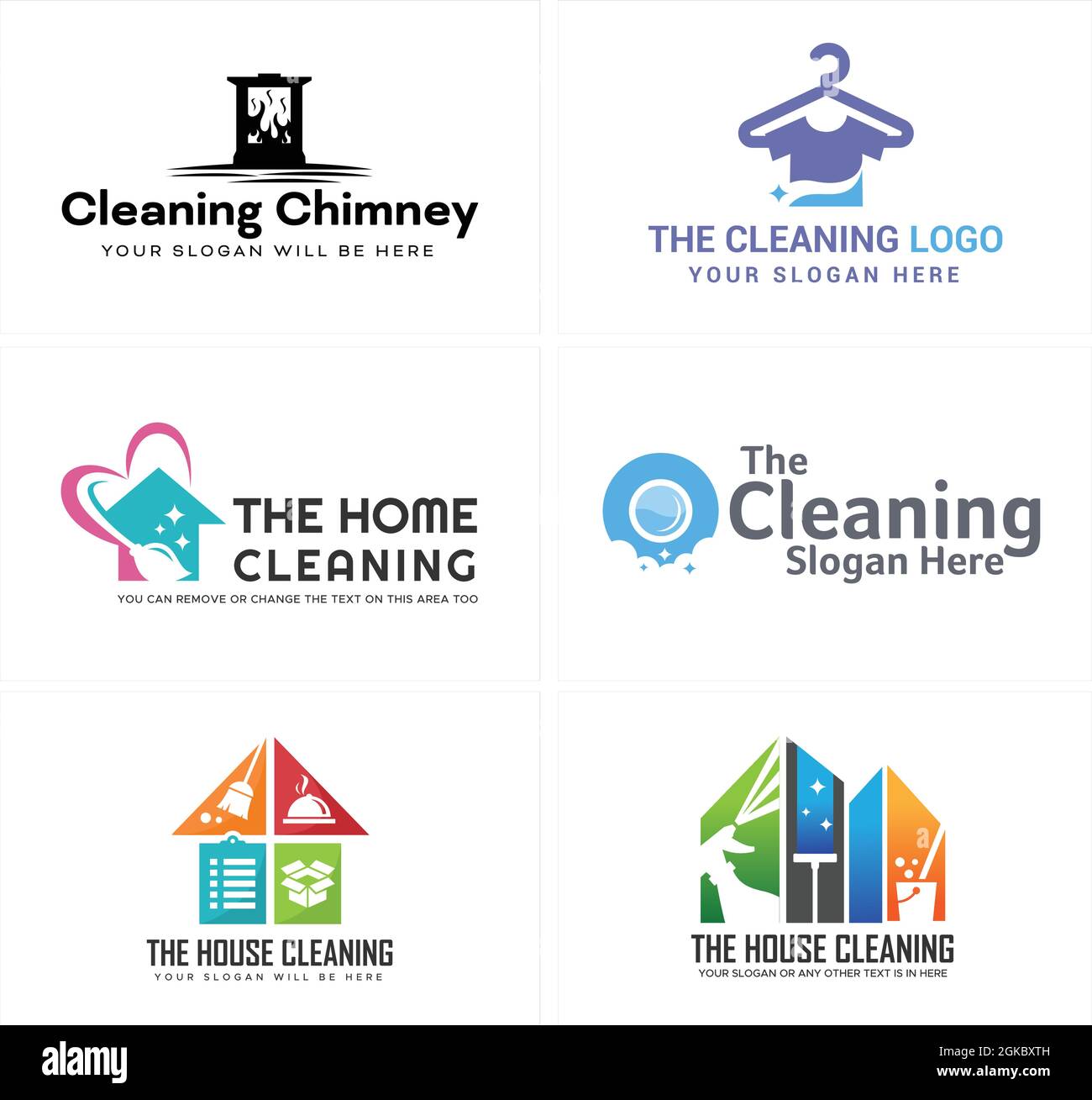 Cleaning service maintenance home logo design Stock Vector