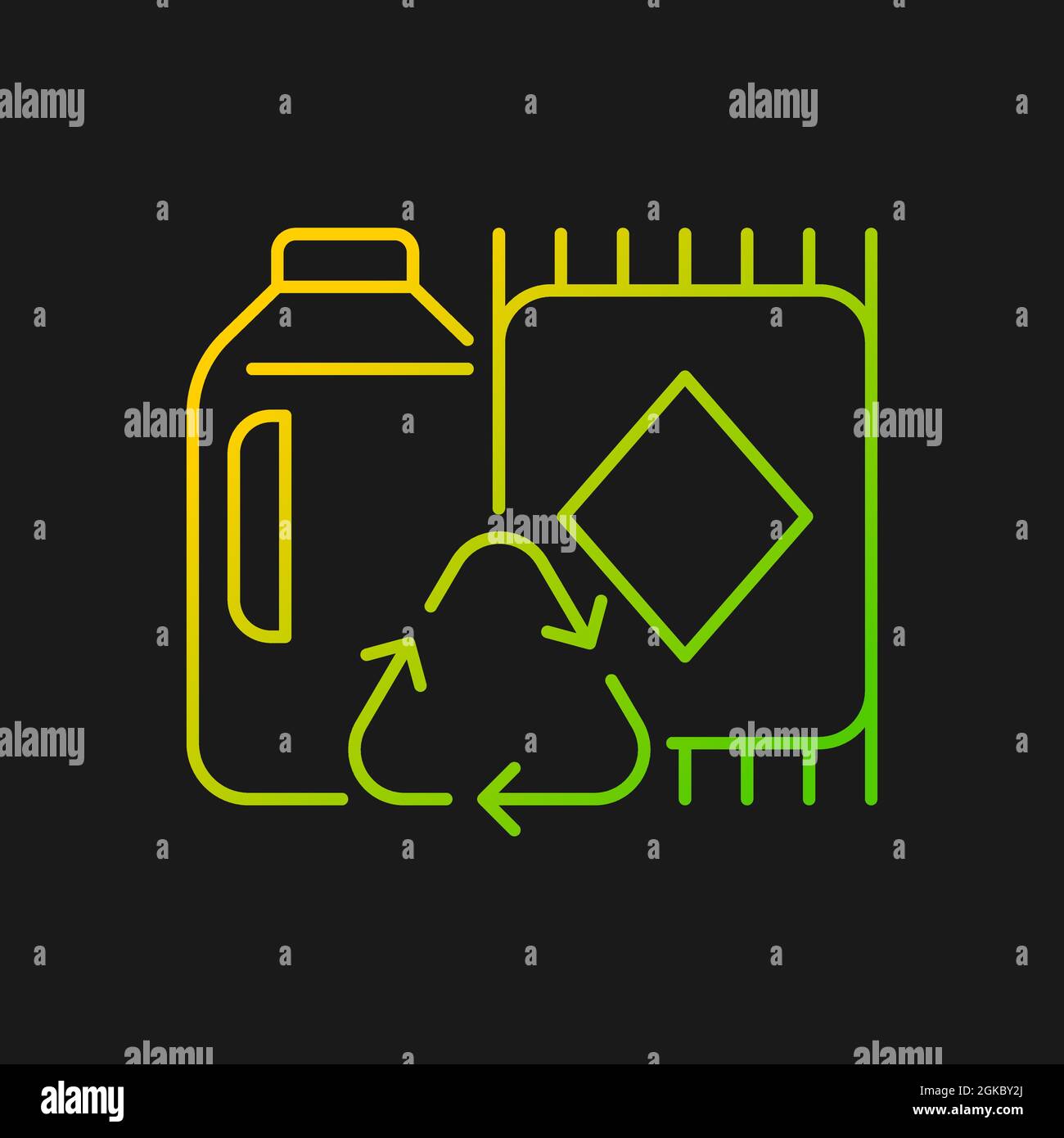 Rugs from recycled materials gradient vector icon for dark theme Stock Vector