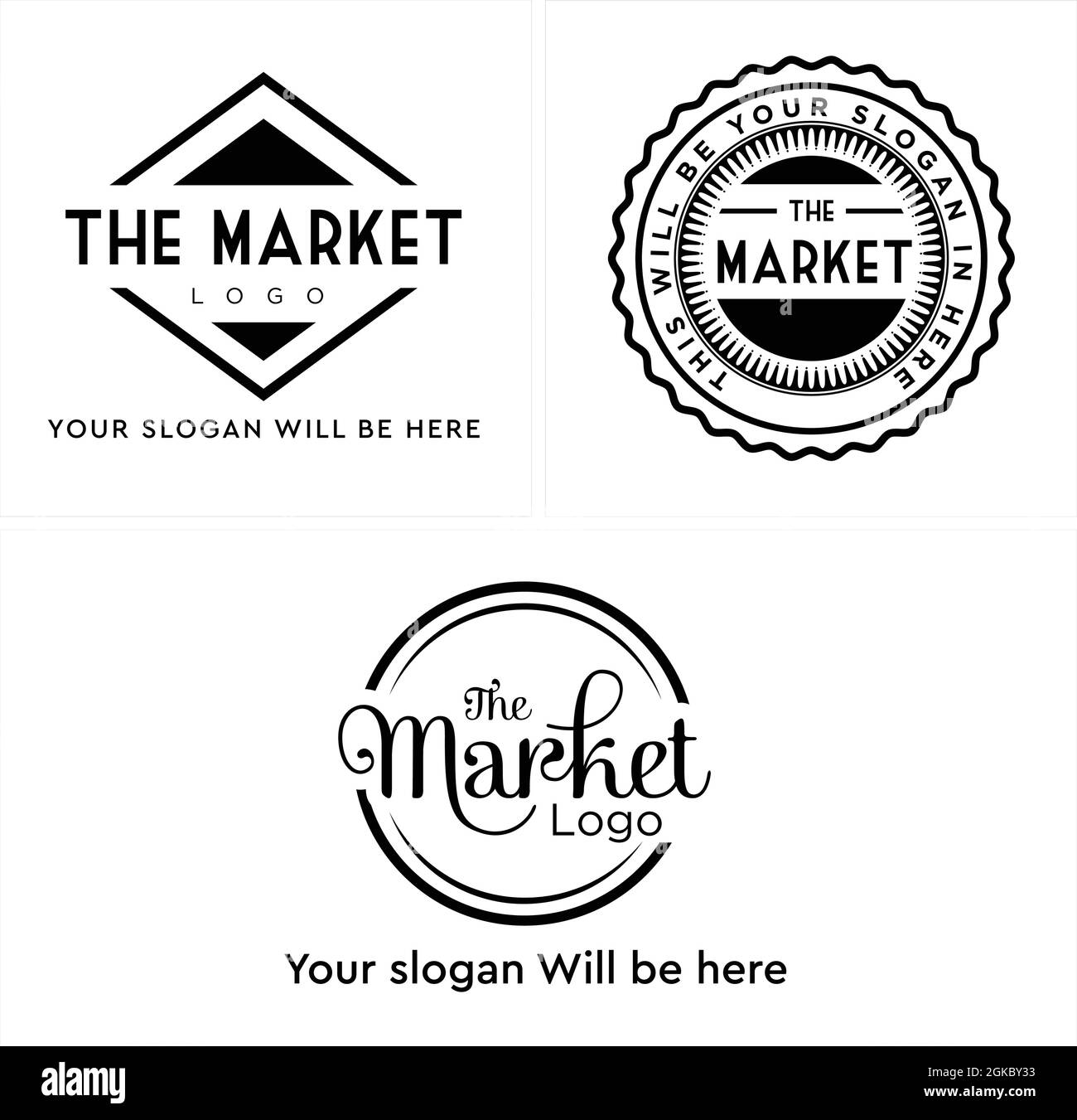 Store fashion label emblem market logo design Stock Vector