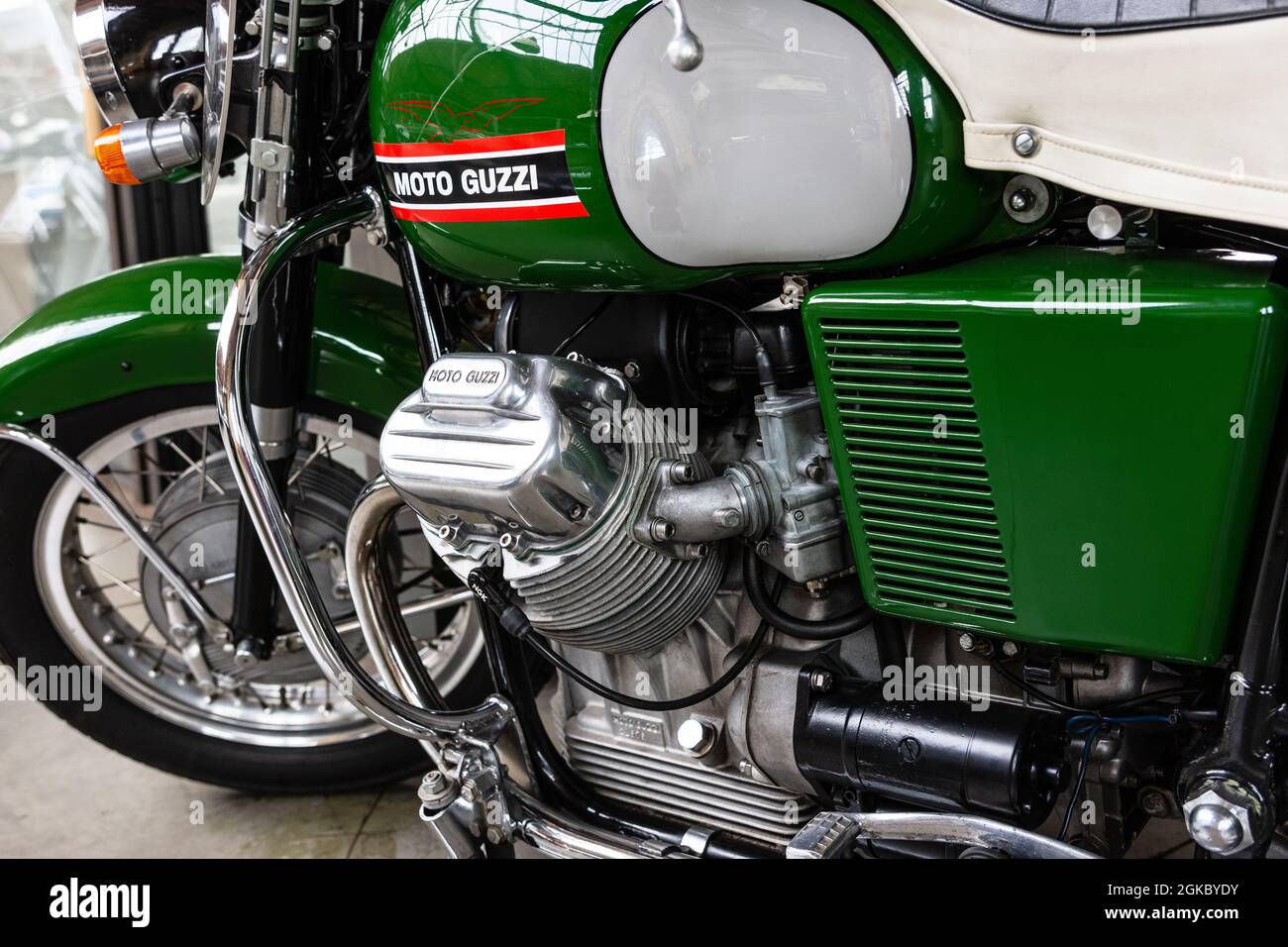 Moto-Guzzi V7 - 750 Special in green Stock Photo
