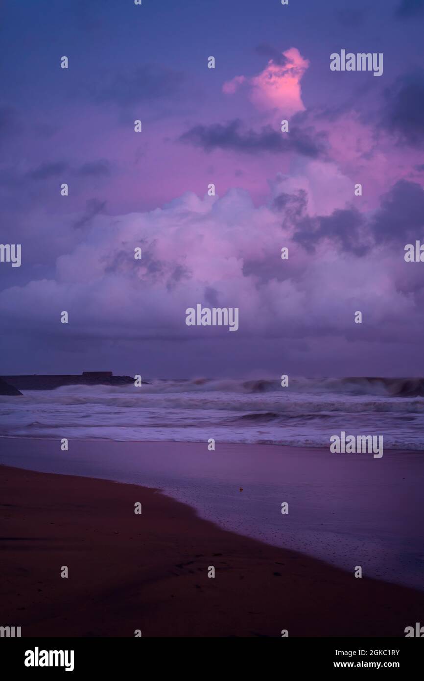 Pink purple blue sky reflected on water hi-res stock photography and ...