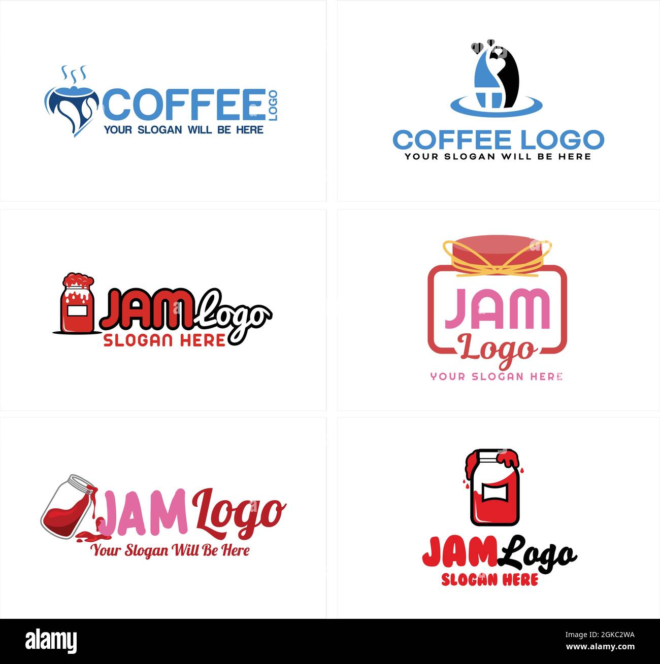 Coffee shop and jar jam food beverage logo design Stock Vector Image