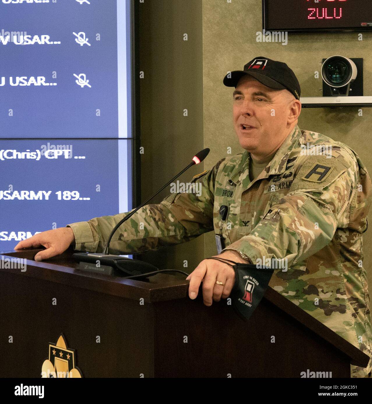 First Army Command Chaplain, Chaplain (Col.) Scott Brown, addresses