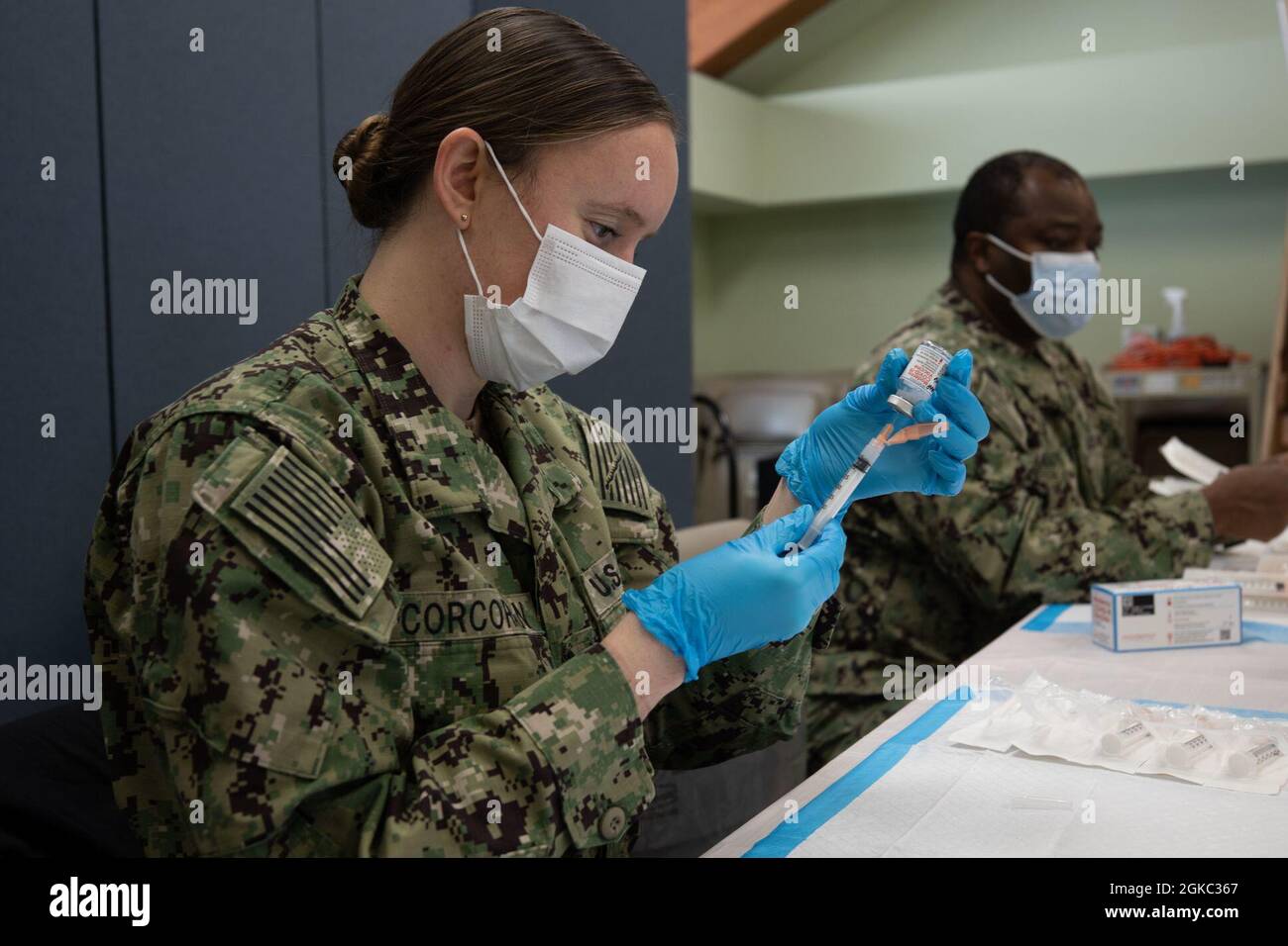 U.S. Navy Lt. Courtney Corcoran, a Westchester, Pennsylvania, native and a pharmacist assigned