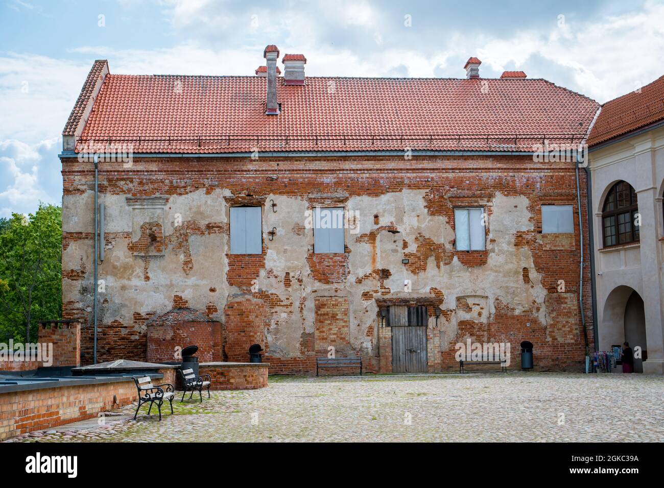 Castle annex which is being prepared for restoration. Stock Photo