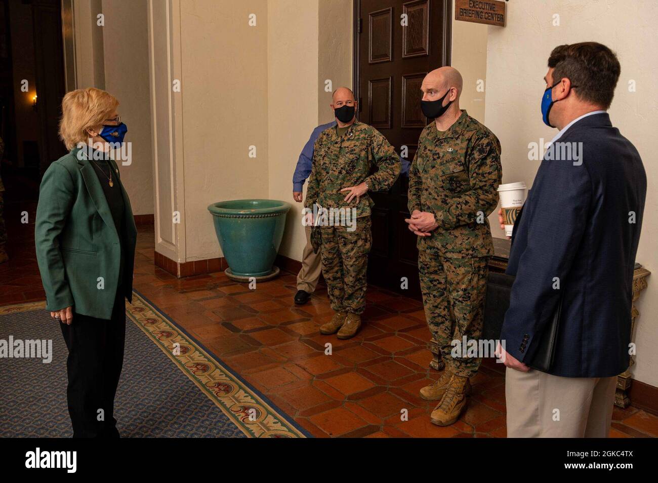 Naval Postgraduate School President retired Vice Adm. Ann Rondeau, left