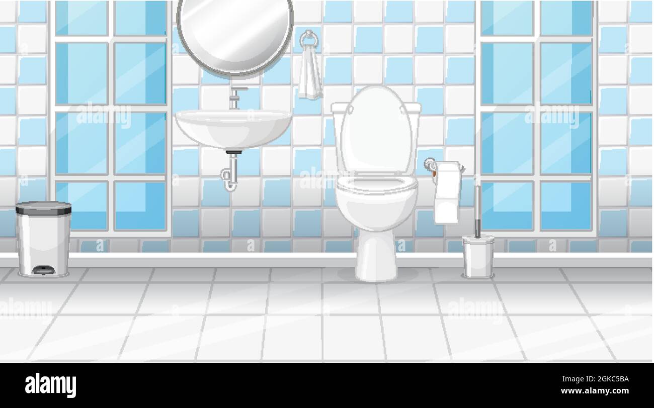 Bathroom interior design with furniture illustration Stock Vector Image ...