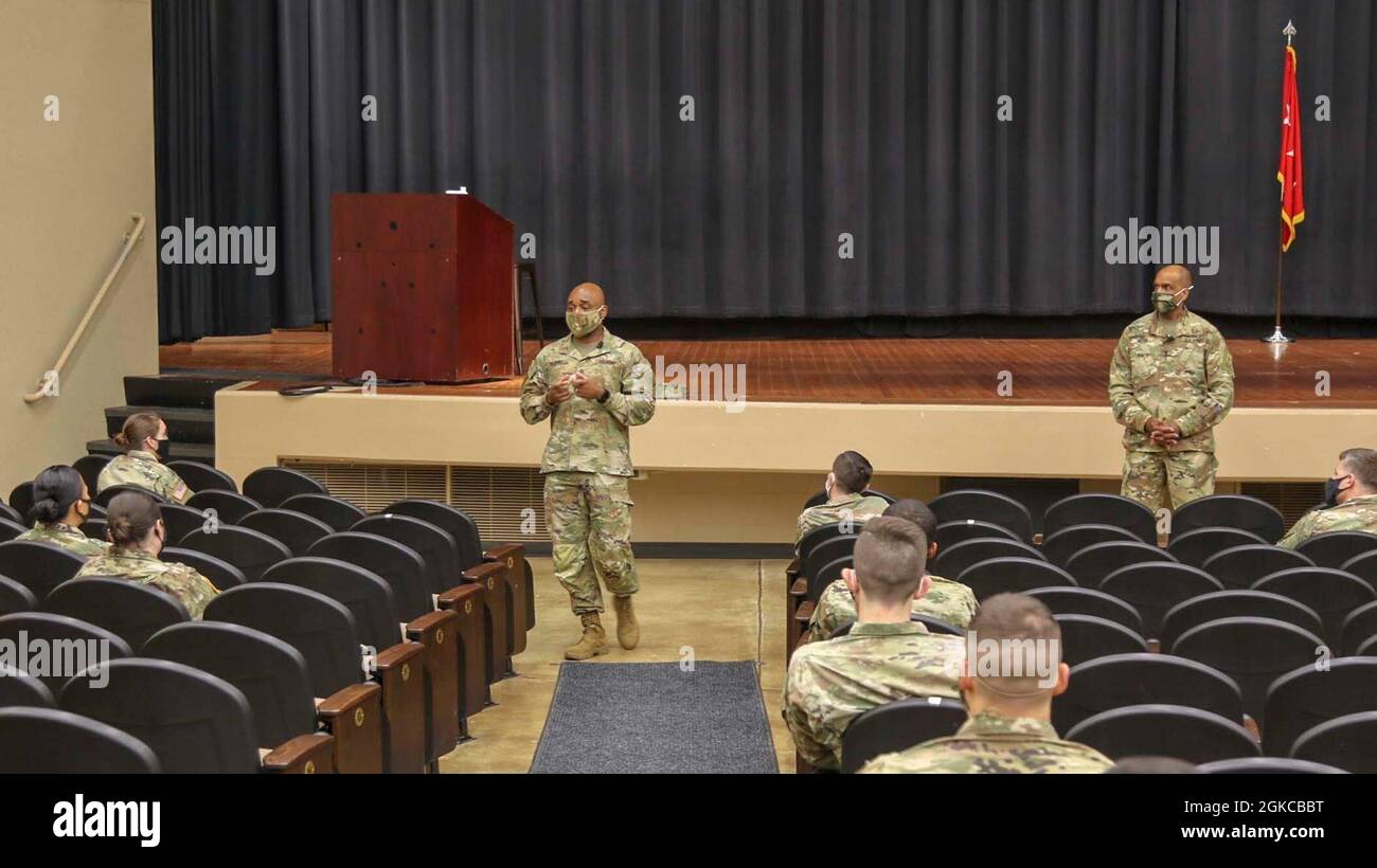 Over 60 Soldiers came to Olive Theater on Fort Knox, Ky., to participate in a sensing session led by Lt. Gen. Gary M. Brito, Army G1 along with Sgt. Maj. Mark Clark. Brito and Clark addressed a myriad of topics that the service members asked during the 90 minute long session. Stock Photo