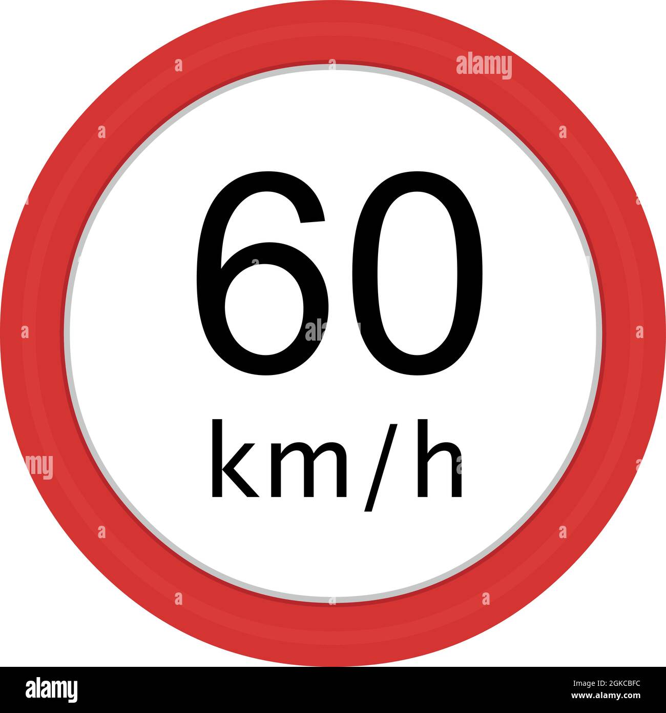 Vector illustration traffic sign of maximum speed 60 kilometers per hour Stock Vector