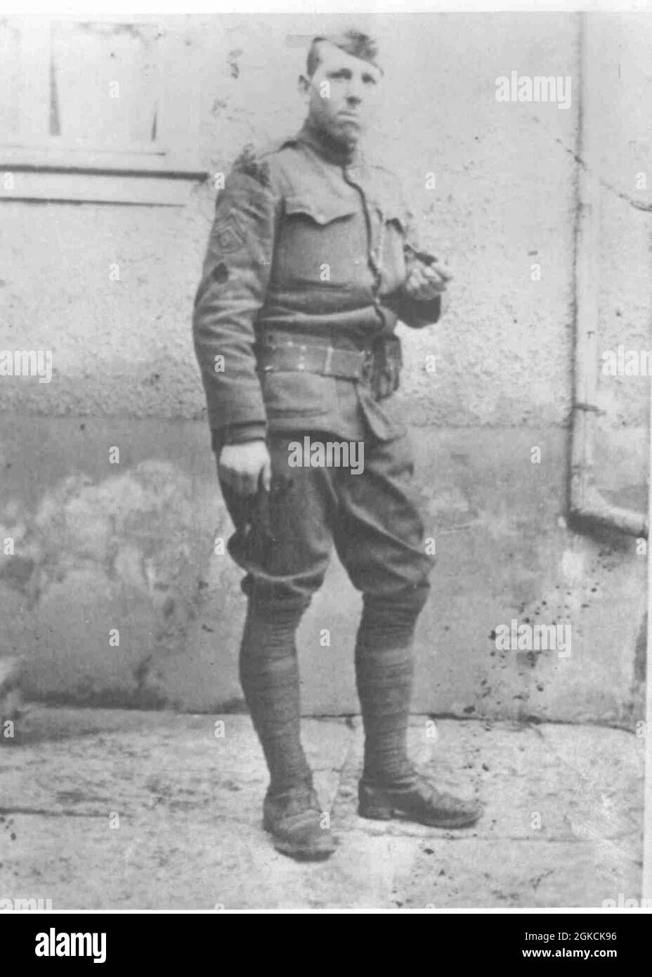 Photo of 1st Sgt. Arthur C. Davis, F company, 2nd Battalion, 117th Engineer Regiment, 42nd Infantry Division during World War I. Stock Photo