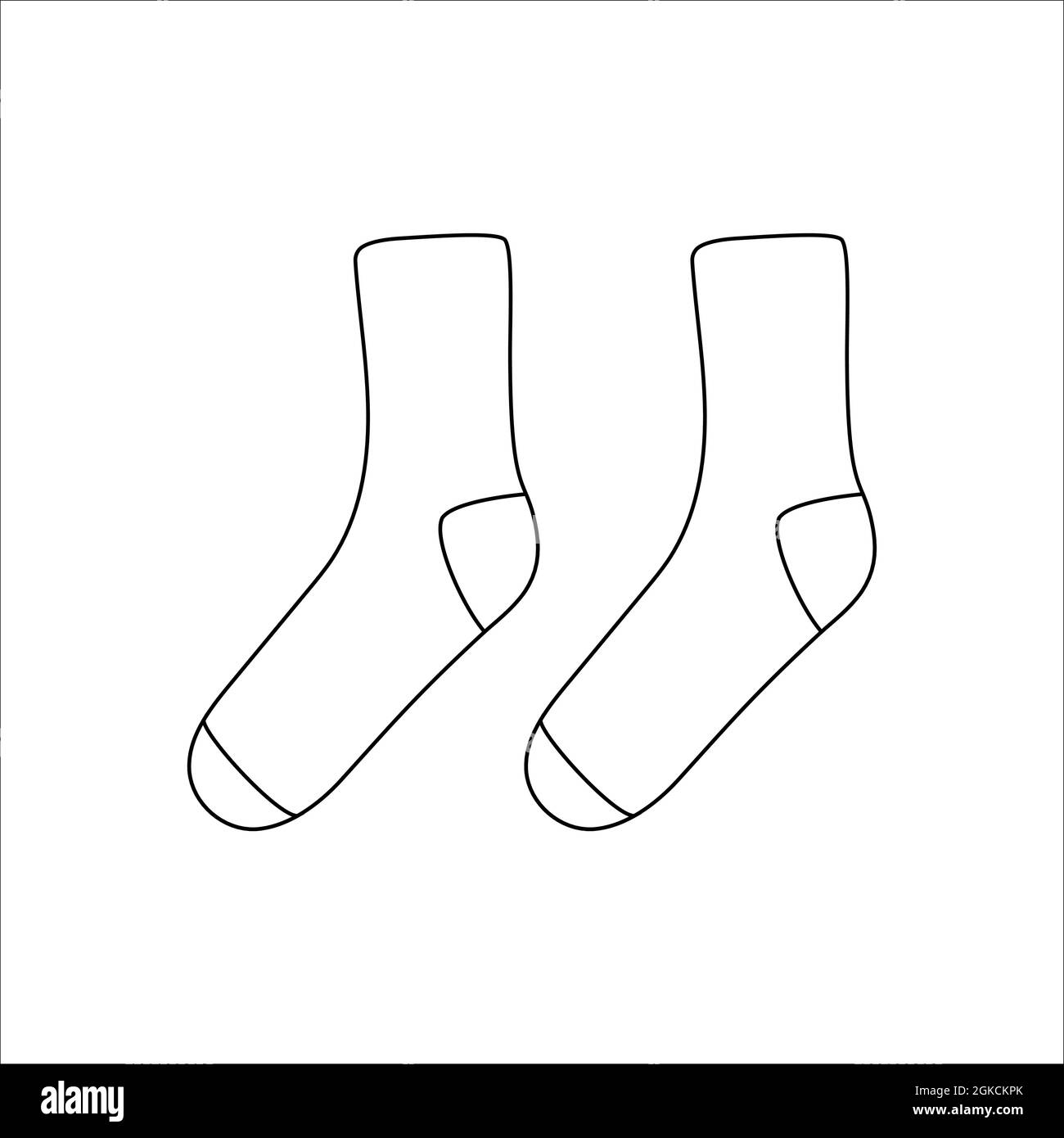 Doodle socks set design. Winter vector illustration isolated on white background. Stock Vector