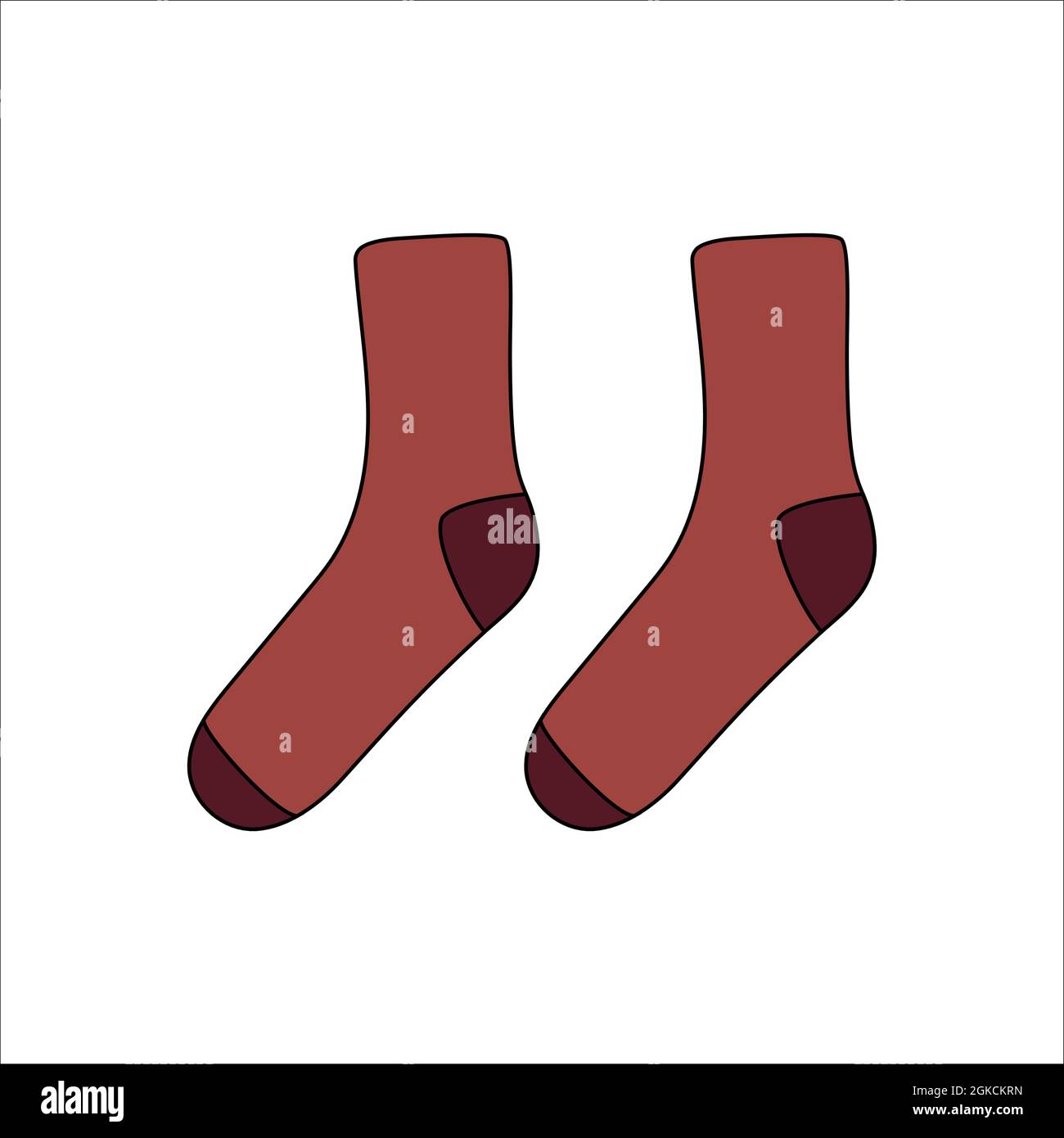 Doodle socks set design. Winter vector colorful illustration isolated on white background. Stock Vector