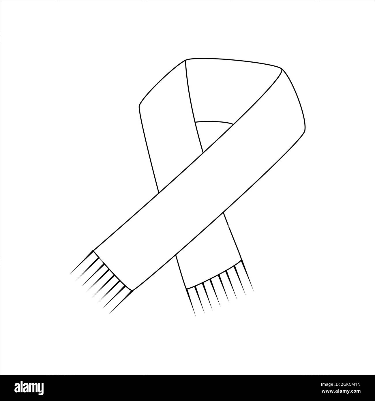 doodle scarf design. winter vector illustration isolated on white