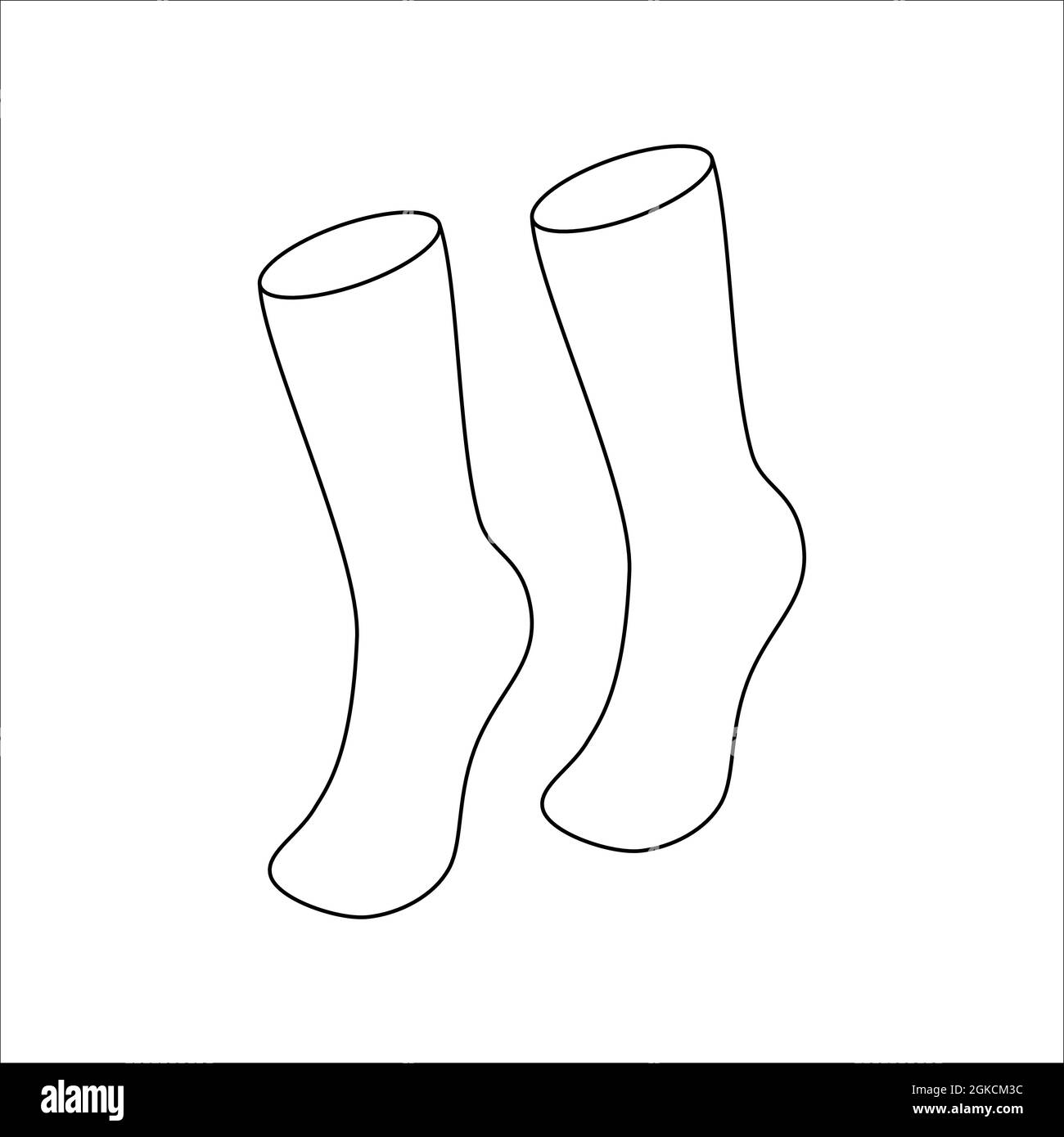 Doodle socks set design. Winter vector illustration isolated on white background. Stock Vector