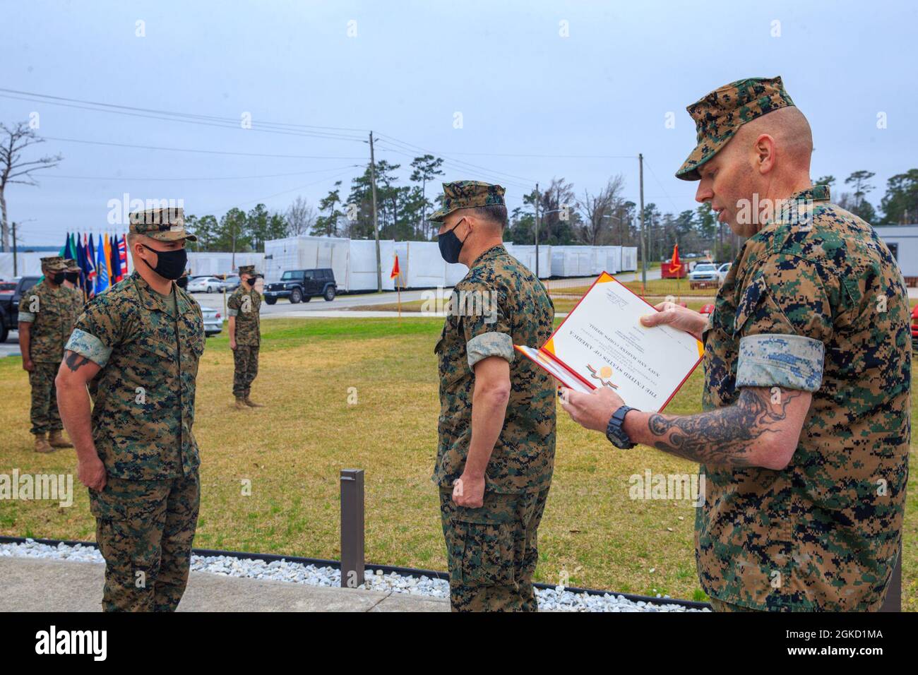 U S Marine Corps Sgt Maj Daniel Krause The Sergeant Major Of 2d Marine Division Reads The Citation For A Navy And Marine Corps Medal At Camp Lejeune N C March 17 21 Sgt U S Marine Corps Sgt Maj Daniel Krause The Sergeant Major Of 2d Marine Division Reads The Citation For A Navy And Marine Corps Medal At Camp Lejeune N C March 17 21 Sgt