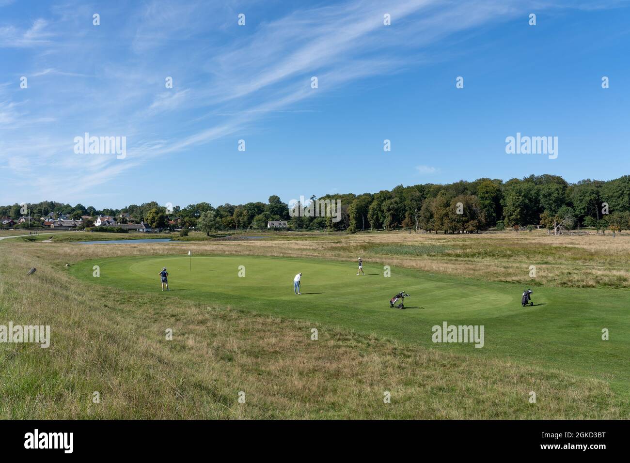 Golf Course in Jaegersborg Deer Park, Copenhagen Stock Photo
