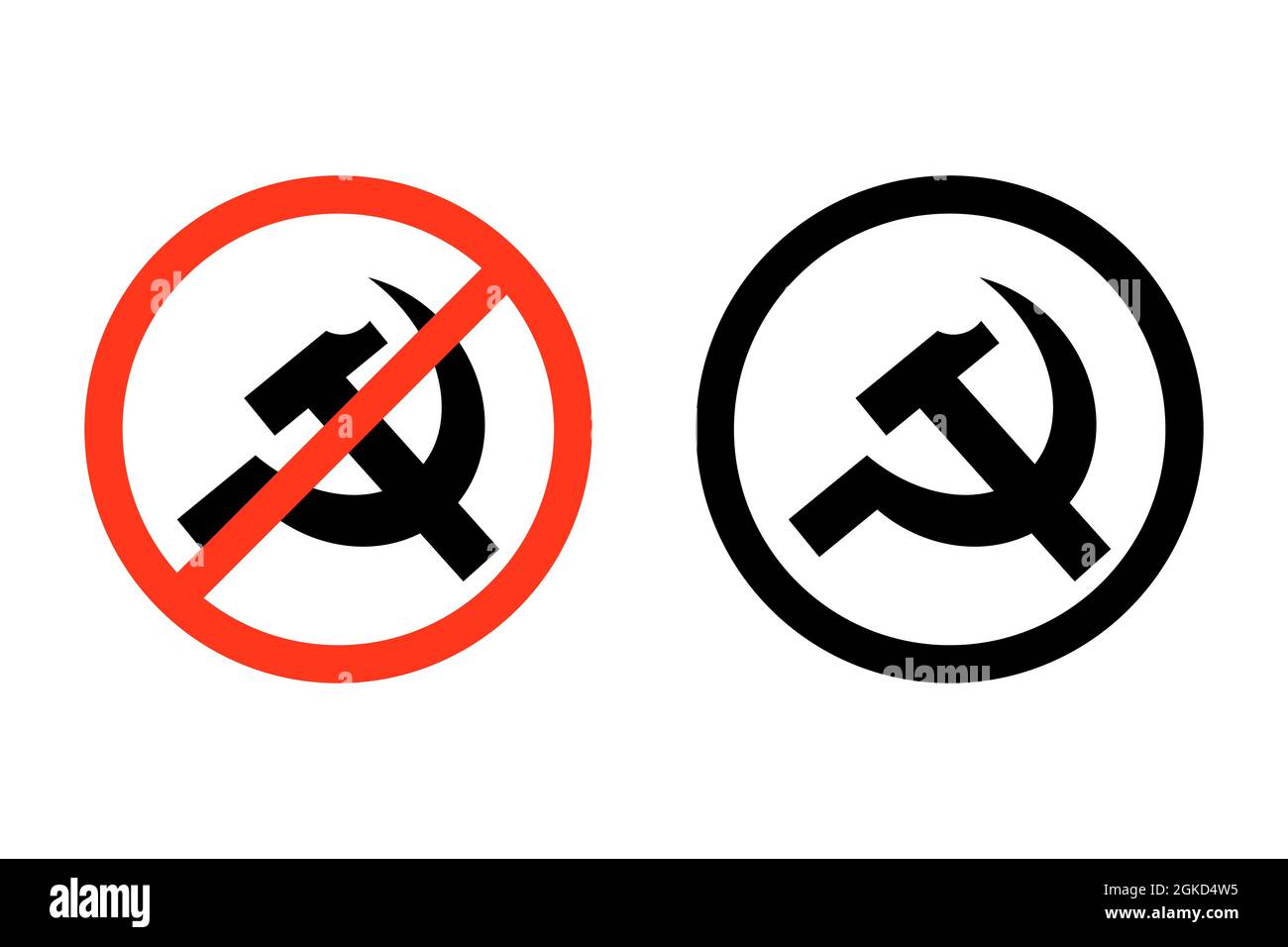 hammer and sickle. Vector illustration isolated on white background
