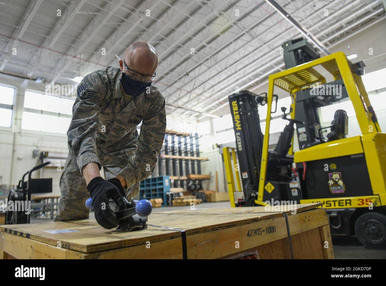 Staff Sgt. Douglas Doggett, 92nd Logistics Readiness Squadron packaging