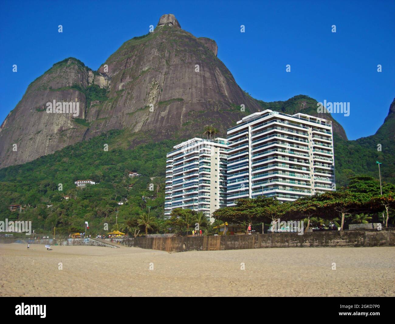 Buildings, mountains, beach, Rio de Janeiro Stock Photo