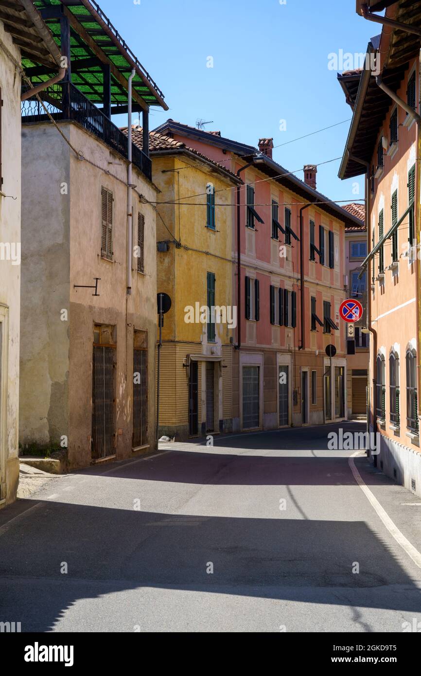 Capriata d Orba, old town in Monferrato, Alessandria province, Piedmont, Italy. Street Stock Photo