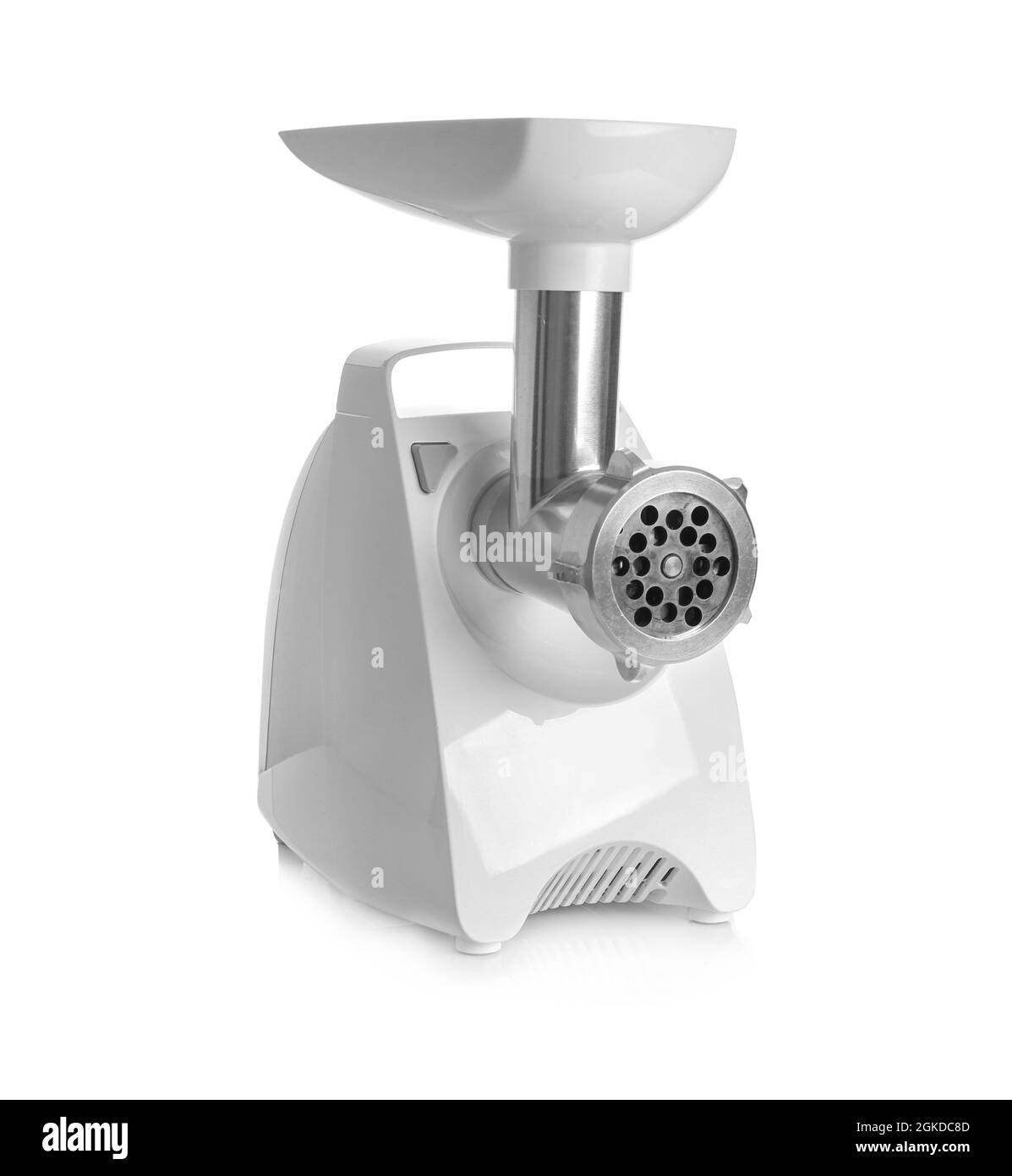 Meat grinder on white background Stock Photo Alamy