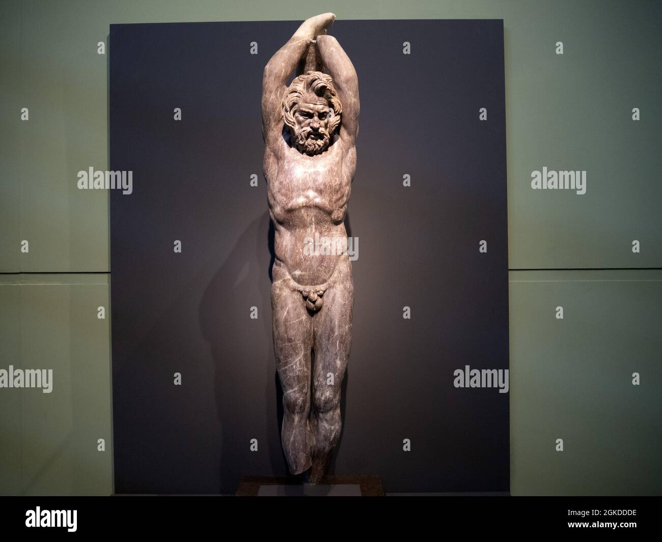 Marsia the Faun old roman marble statue detail at Rome Montemartini ...
