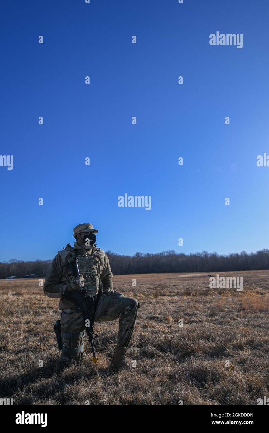 Senior Airman Eusevius Howard, a fire team member with the 910th ...