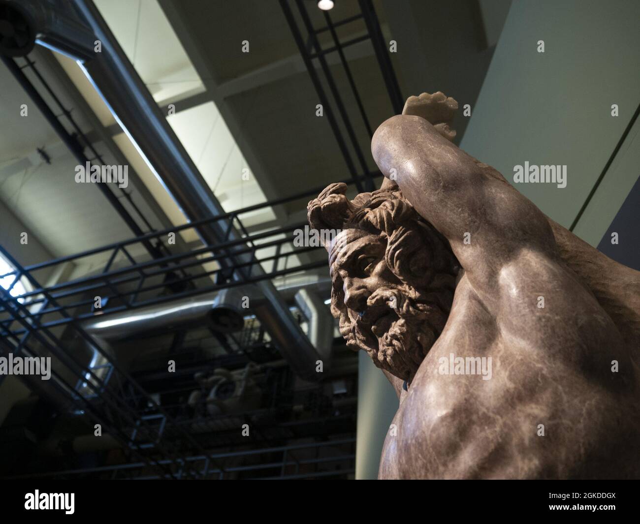 Marsia the Faun old roman marble statue detail at Rome Montemartini ...