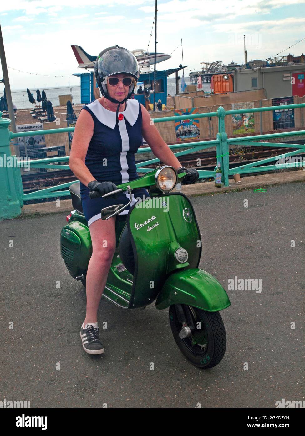 Mods and their scooters in Brighton for the day Stock Photo Alamy