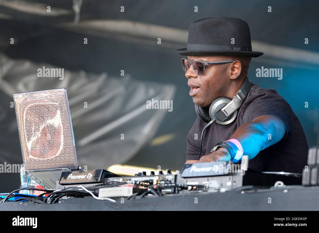 DJ and presenter Trevor Nelson performing at the Cambridge Club Festival 2021 at Childerley Orchard on September 10, 2021, Cambridge, England Stock Photo
