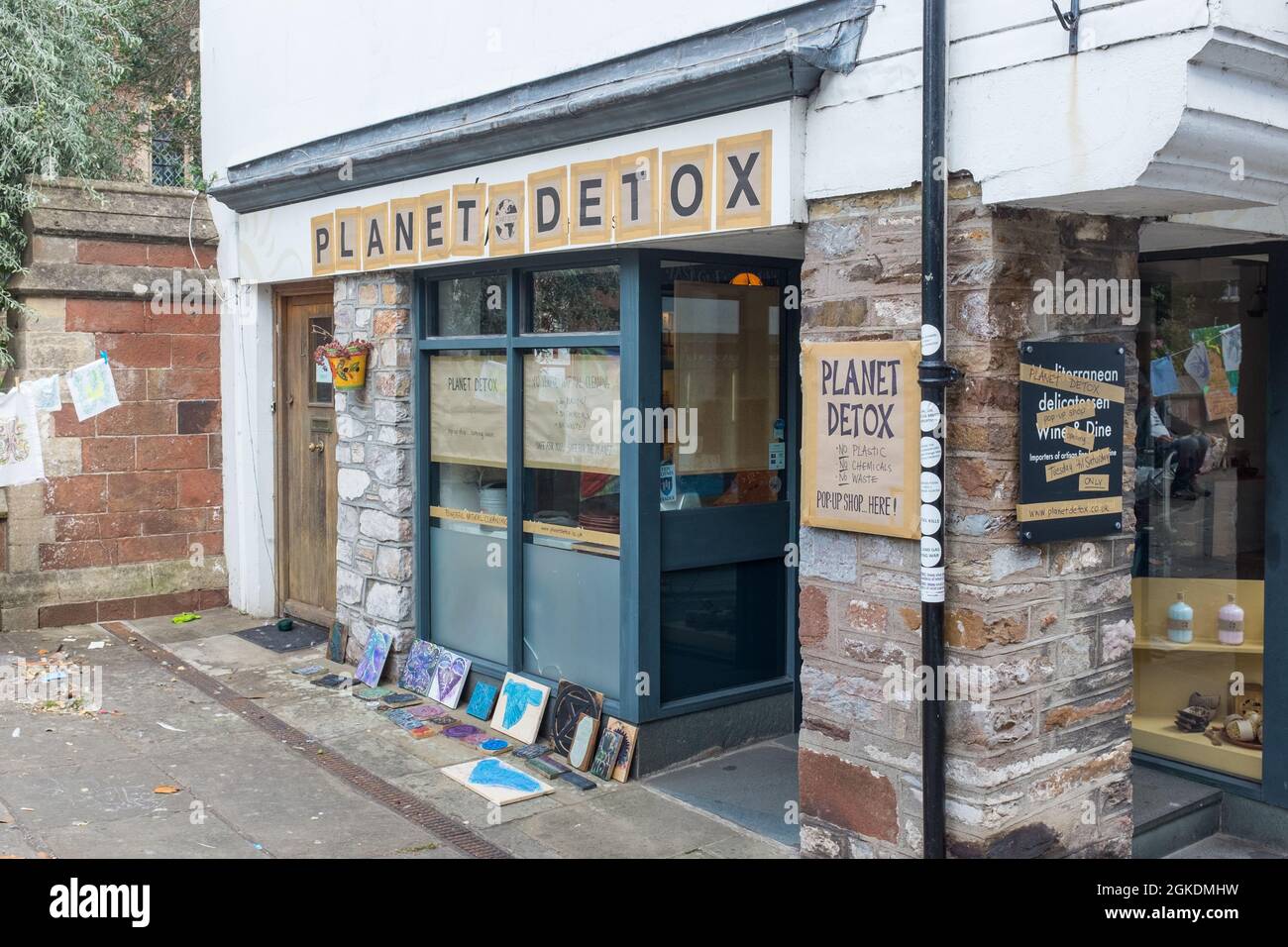 Planet Detox pop-up shop in Totnes, Devon selling ethical eco friendly products Stock Photo