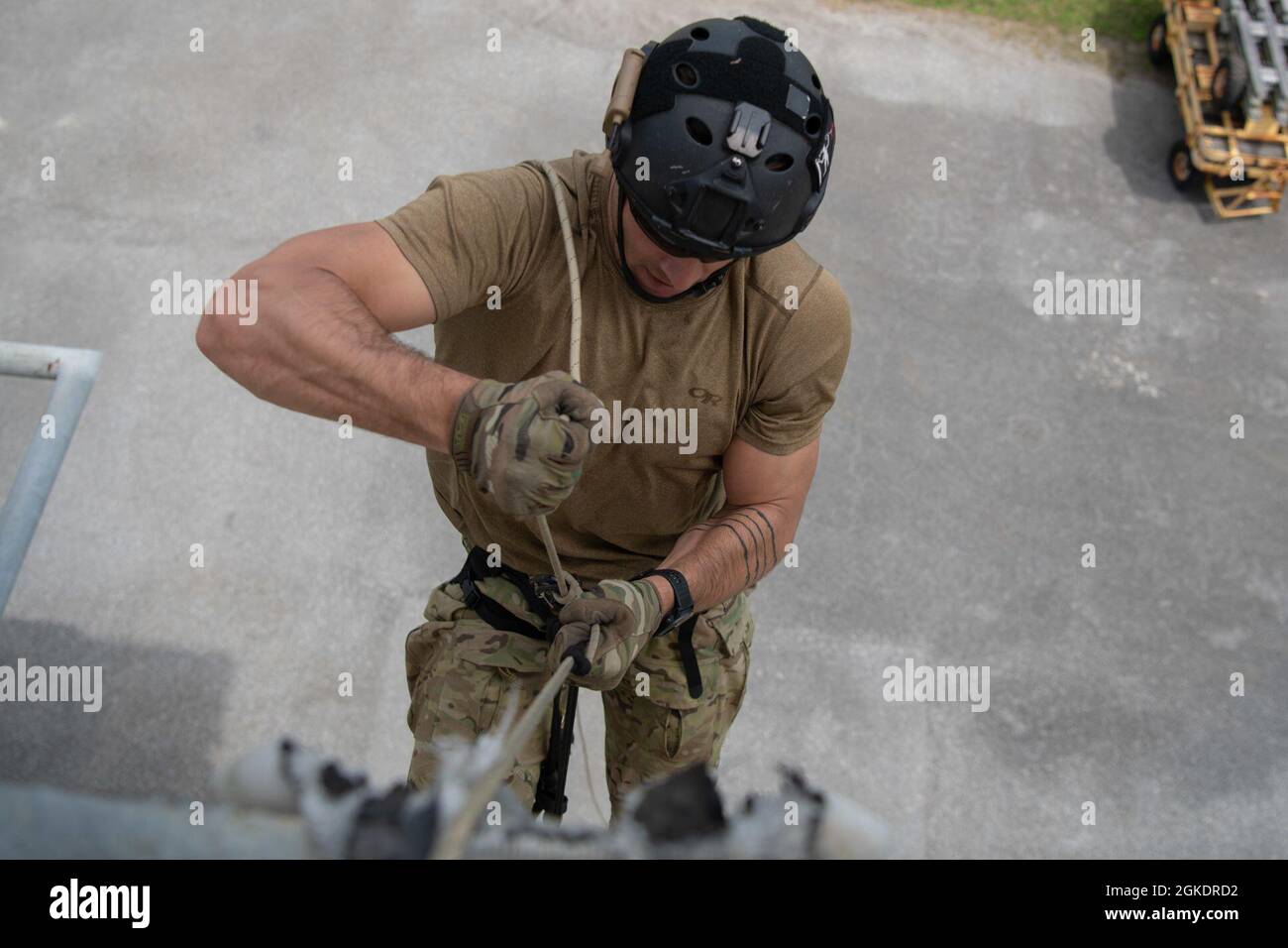 Usaf Rope Rescue A U.S. Air Force pararescueman, from the 31st Rescue Squadron, hoists ...