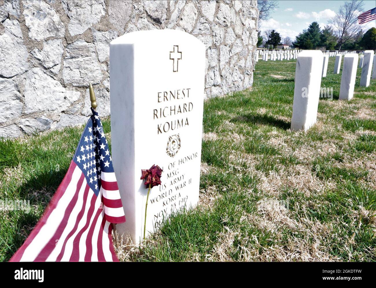 Kouma is the only Medal of Honor recipient to be buried at the Fort Knox Main Post Cemetery. Stock Photo