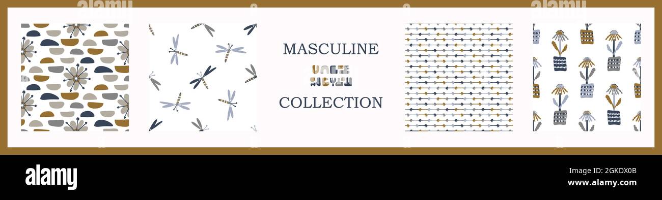 Pattern Paper For Men Masculine geometric digital papers collection. Classic retro geo shape ...