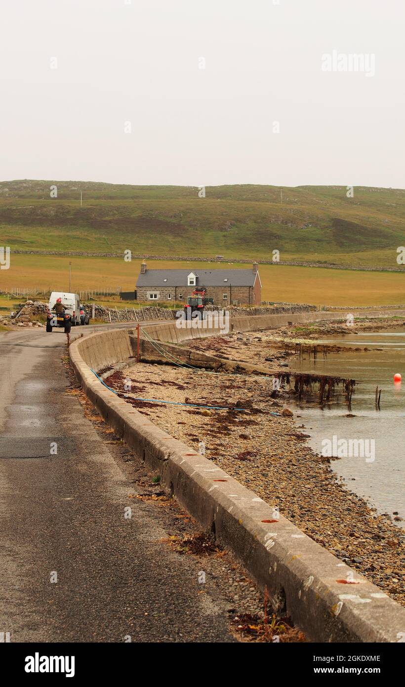 A view of the stoney beach at low tide near Keoldale farm, Kyle of