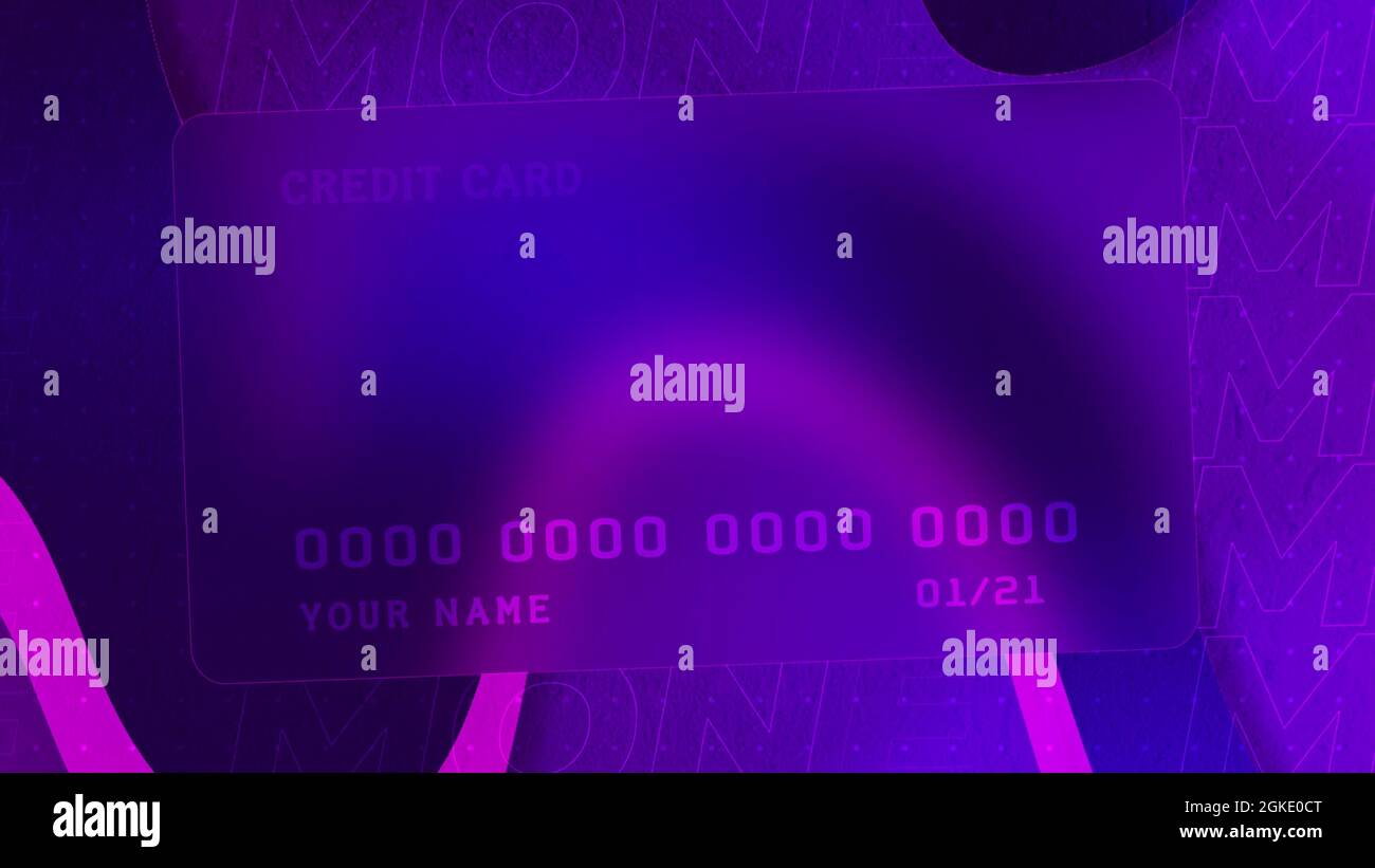 Abstract design of a new bank credit card on the background of blue ...
