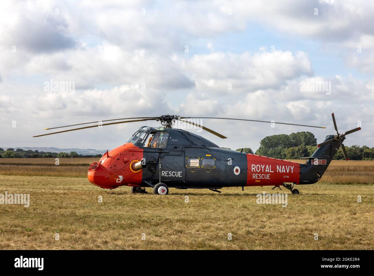 Westland Wessex HU5 (XT761) helicopter owned and operated by Historic Helicopter on static display at Abingdon Air & Country Show 2021 Stock Photo