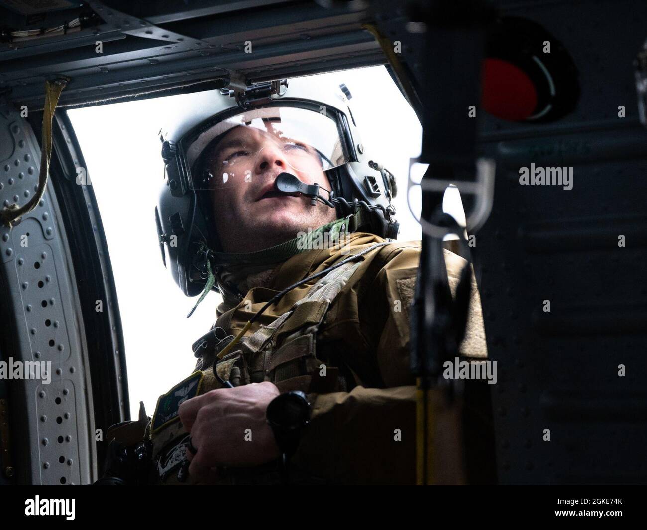 Scan Rescue Mission U.S. Master Sgt. Jheren Svoboda, a 210th Rescue Squadron special ...