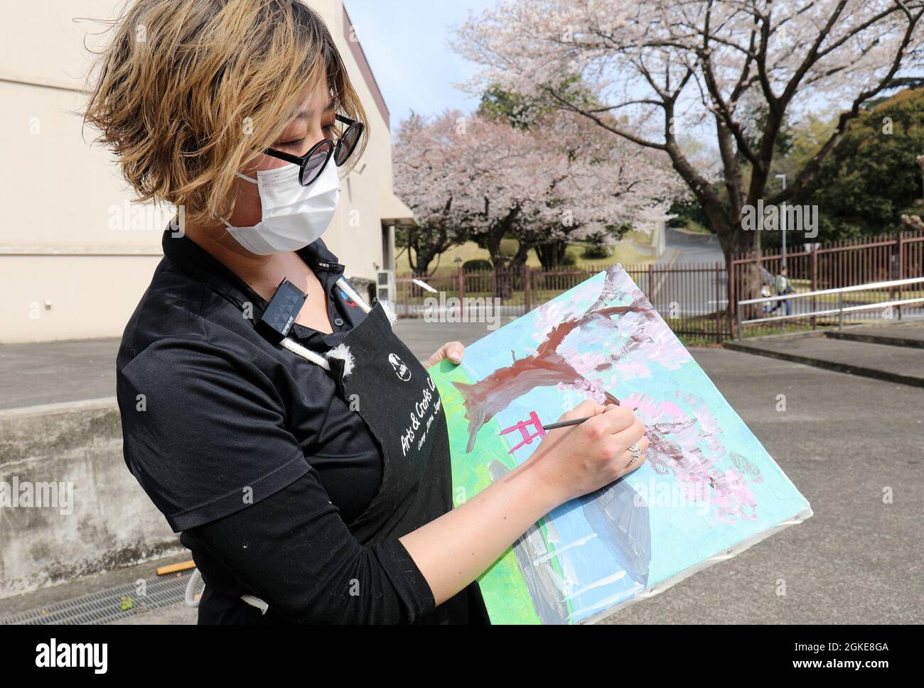 Saori Komura, an art instructor at the Camp Zama Arts and Crafts Center