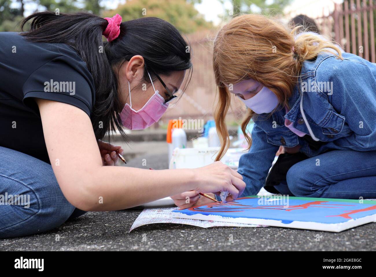 Sabrina Tsai, left, manager of the Camp Zama Arts and Crafts Center