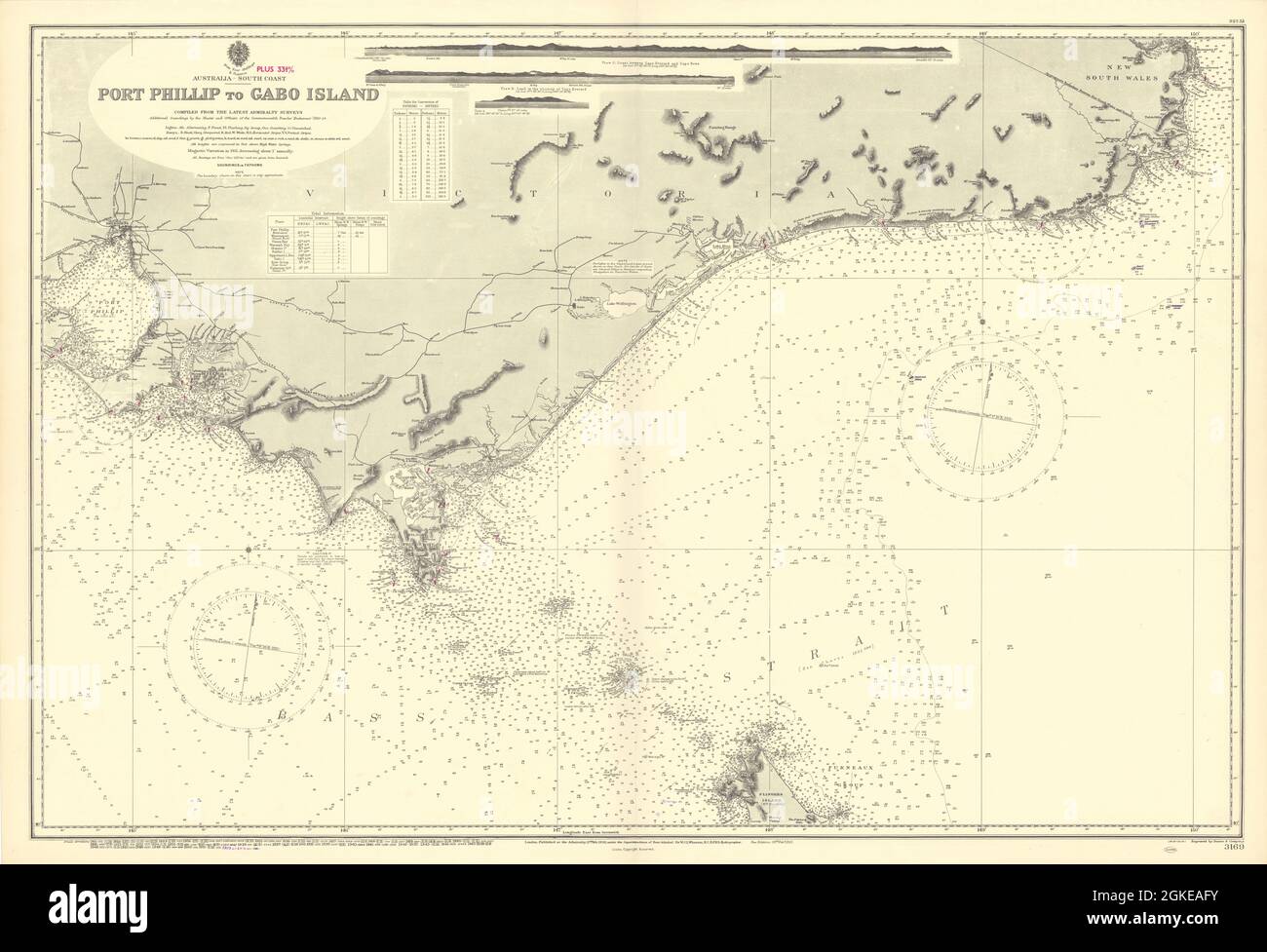 Victoria coast Australia Melbourne Bass Strait ADMIRALTY chart 1902