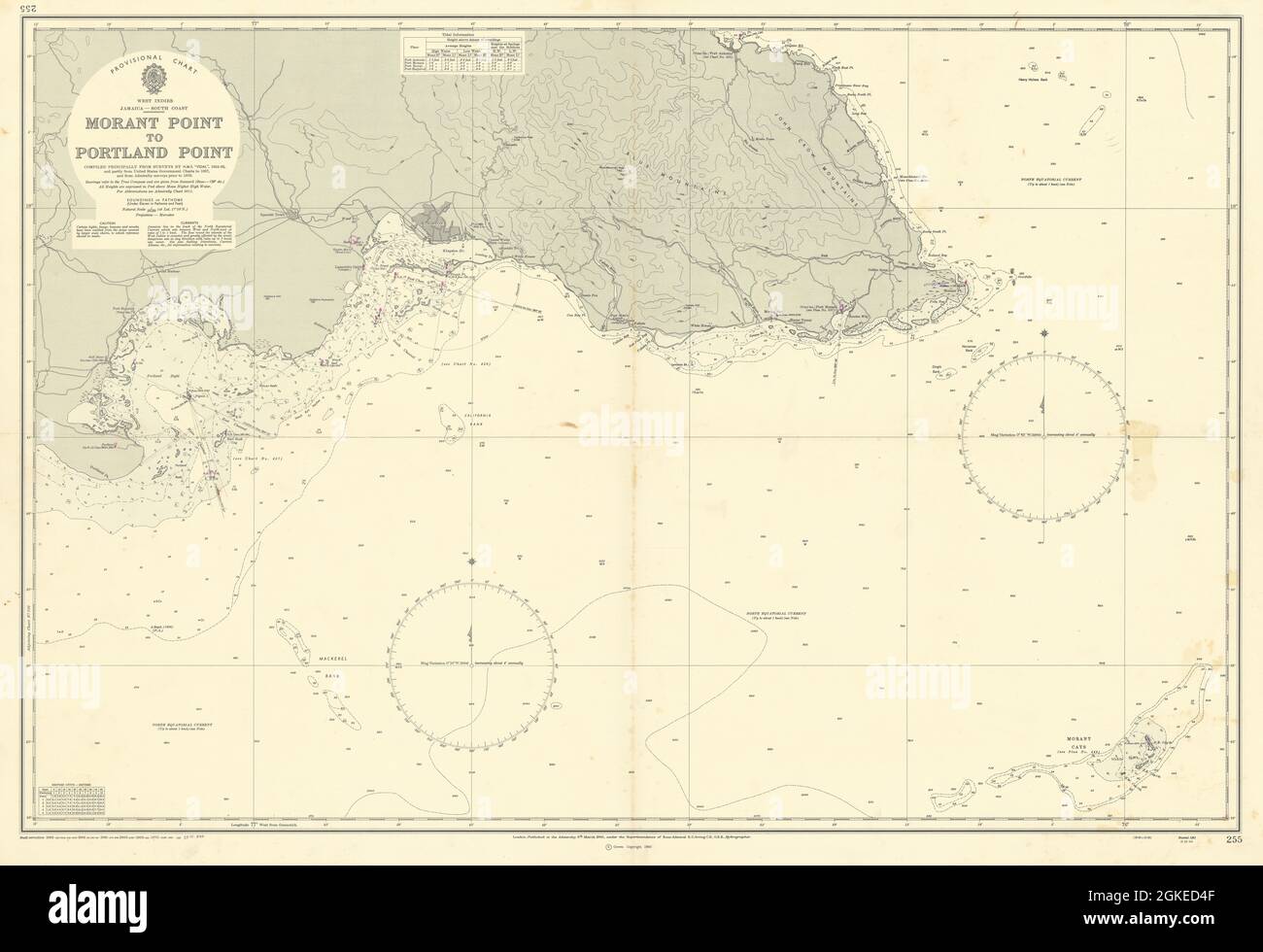 Jamaica SE coast MorantPortland Pt Kingston ADMIRALTY sea chart 1963