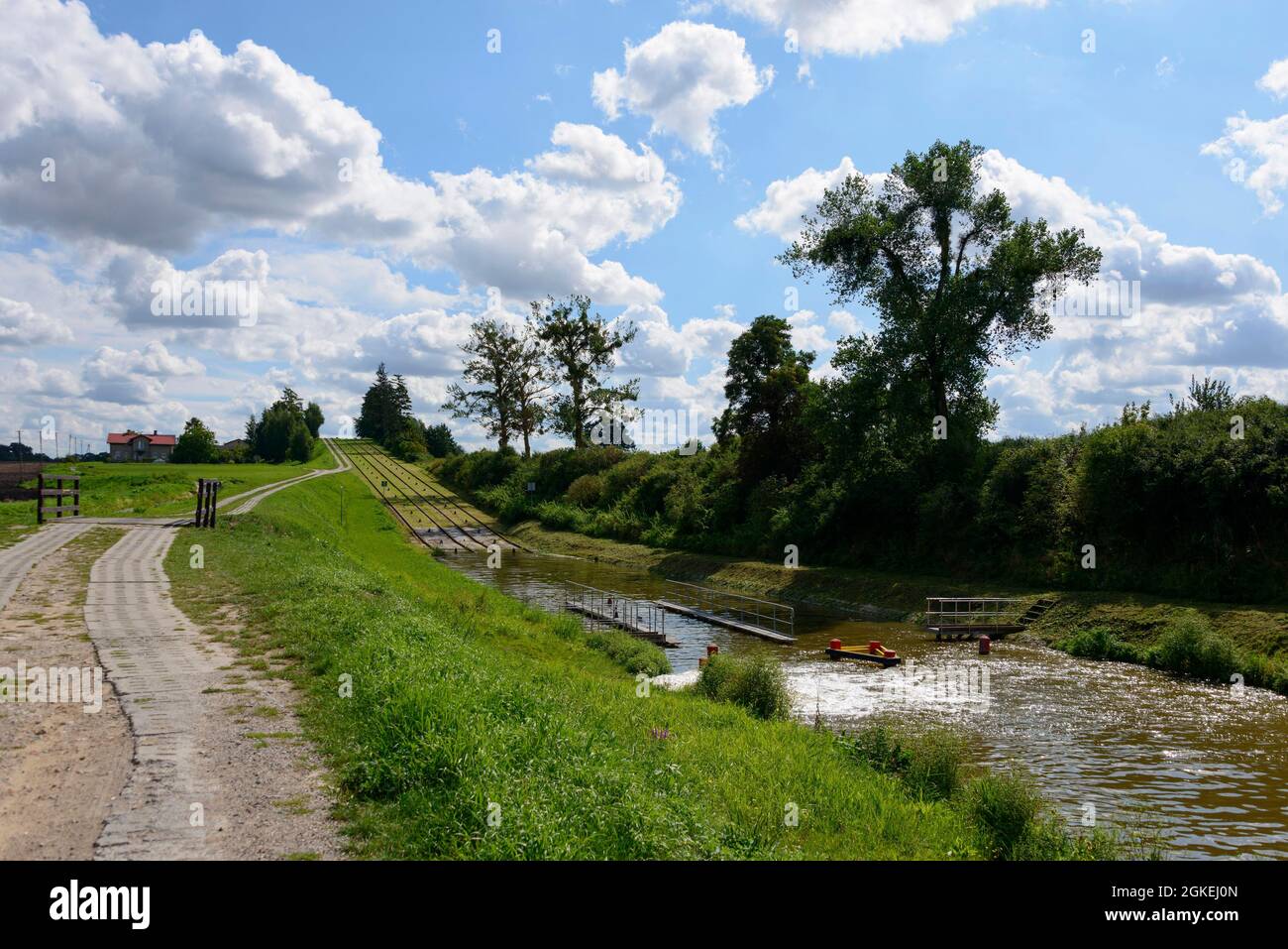 Hirschfeld, Jelenie, Upper Land Canal, Warminsko-Mazurskie, Upper Land Canal, Elbling Osterode Canal, Elblag-Ostroda Canal, Poland Stock Photo